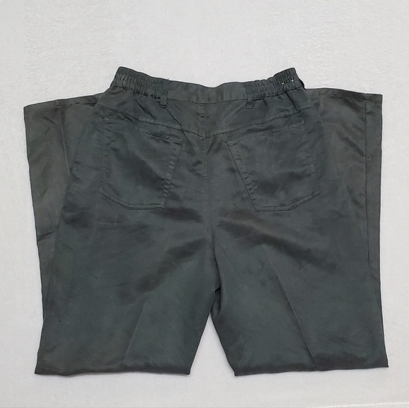 VINTAGE Cabin Creek Olive Green Ultrasuede High Rise Tapered Mom Pants - Picture 7 of 9